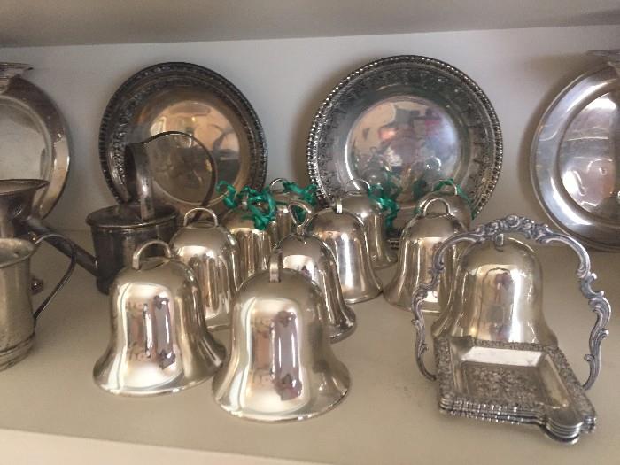 Sterling bells and bowls.