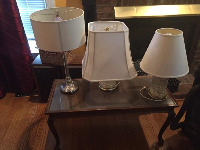 Assorted lamps and shades