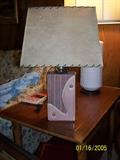 vintage Lamp - nice, matching white base Lamps, vintage End Tables    - Upstairs items