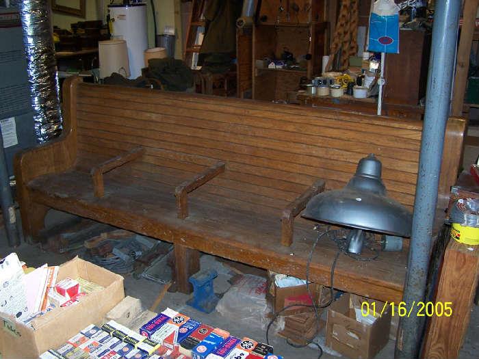 8 foot long Bench out of a Southern Railway Station  -  Downstairs items
