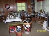 Piano Needlepoint Cushion Bench, Portable Phonograph in case, Turntable, Lamps, Glassware, Books, National Geographics, 4 different sets of Encyclopedias, Decorator items & so much more -  Upstairs items  