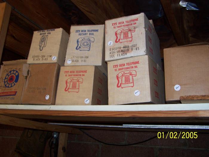 Boxes of Telephones of his collection - Downstairs items