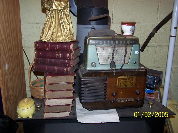 more Books, vintage Radios, & misc.  - Downstairs items