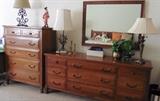 Benck dresser and chest of drawers.