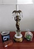 Brass cherub lamps