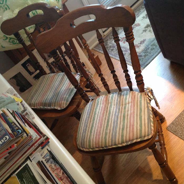 Solid Wood Chairs (2 available) $ 40.00 each.
