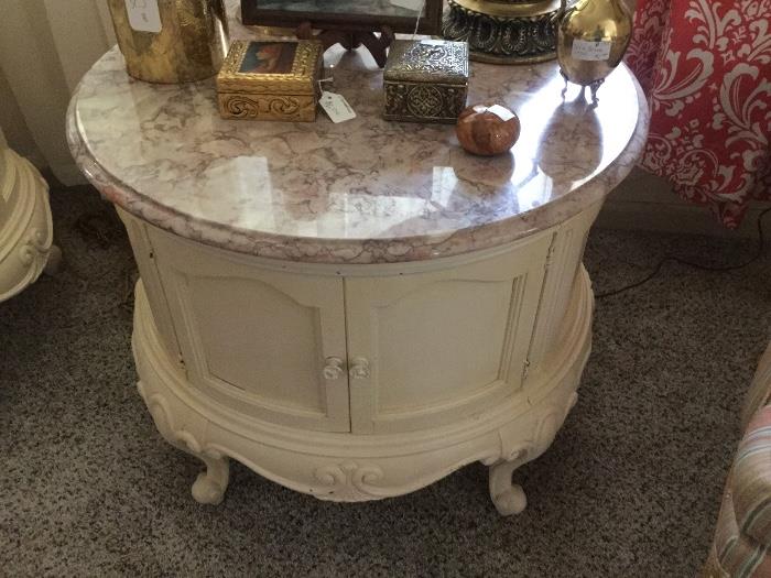 French Pink Marble Top Table
