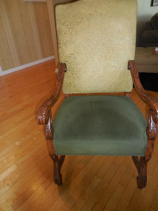 Walter E Smithe Hand Carved Knotty Pine, Arm Chair (2)