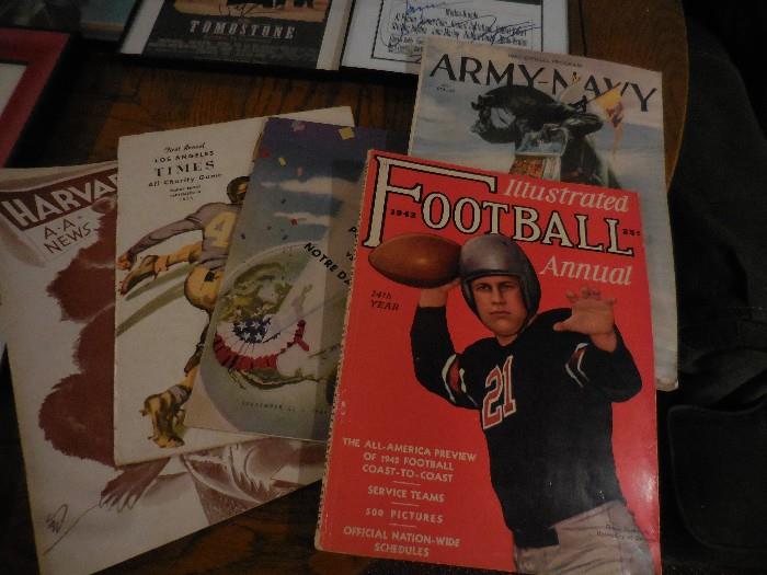 Vintage Football Programs