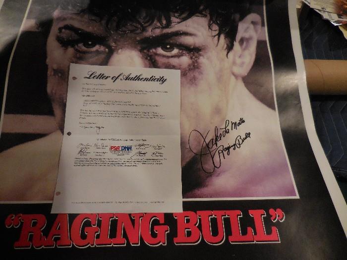 Raging Bull Movie Poster Autographed with COA
