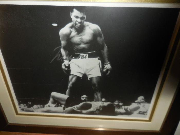 Muhammad Ali Knocking out Sonny Liston 8x10 Photo Autographed, Framed