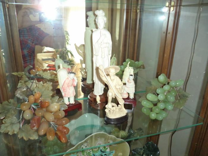 jade grapes, ivory figures