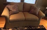 One of a matching pair of loveseats - each is 62" long. Both were professionally re-upholstered in Aug. 2012. Very comfortable! Clean, non-smoking home with no pets.