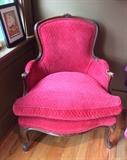 French Provincial chair - upholstery is actually more red/less pink than it looks in photo.