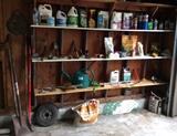 A few yard tools, garden supplies, car stuff too.
