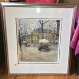 Lithograph by Robert Kasimir (1914 - 2002), Vienna Flower Vendor, image size: 15.5" x 17".