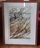 "Channel Watch - Kingfishers", lithograph by Sueellen Ross, edition of 350, image size 15.5" x 23".