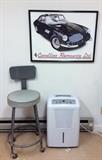 Vintage office chair is SOLD. Still available: newer GE dehumidifier (Model ADEL 70), cool framed Ferrari poster