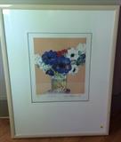 "Anemones", 1991 etching by Gary Bukovnik (American, b. 1947), edition of 100, image size 12" x 14".