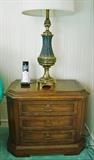 Drexel Heritage nightstand ad solid brass lamp