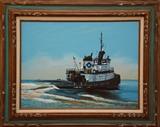 Martin Johnson Lr tugboat painting