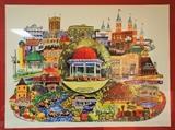 Artwork by Julia Doolittle of New Braunfels landmarks. Signed lower left, #8 of 32, done in 2004