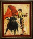 Bullfighting painting by Myra Gandy