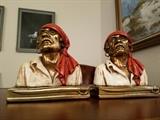 Pirate themed bronze bookends