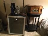 Mini fridge and radio