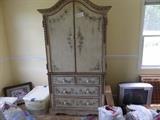 LOVELY FLORAL [PAINTED ARMOIRE-NOT TOO BIG