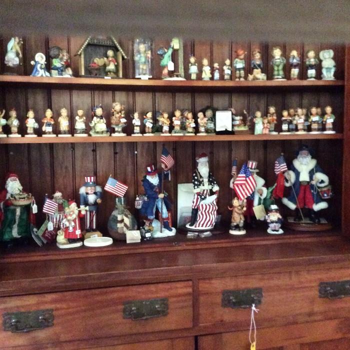 Patriotic Santas & dozens of Hummel Figurines (mostly members only)