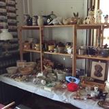 Rolling pins on wall will be sold at Public Auction on July 30 (Fox Auction Co.) at Mason City fairgrounds