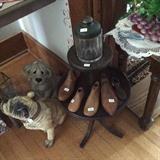 Tobacco Jar, Shoe Forms & Parlor Table