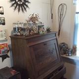 Drop front Desk.  Oops.  Now that we have double checked, this is a bakers cupboard complete with sugar & flour bins.