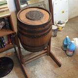 Great wooden barrel butter churn