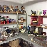 Great red, white & blue canister set plus cups & saucers