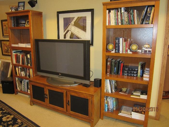 Bookcases, 42" LG TV, Media stand