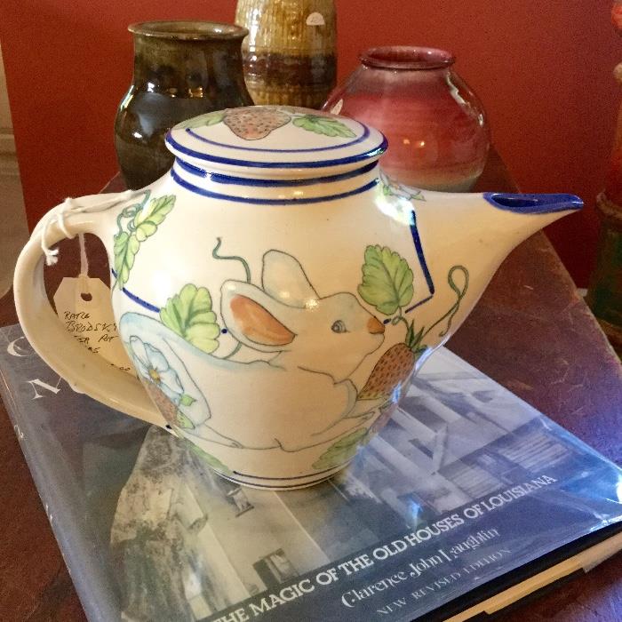 Brodsky studio pottery tea pot 1985.