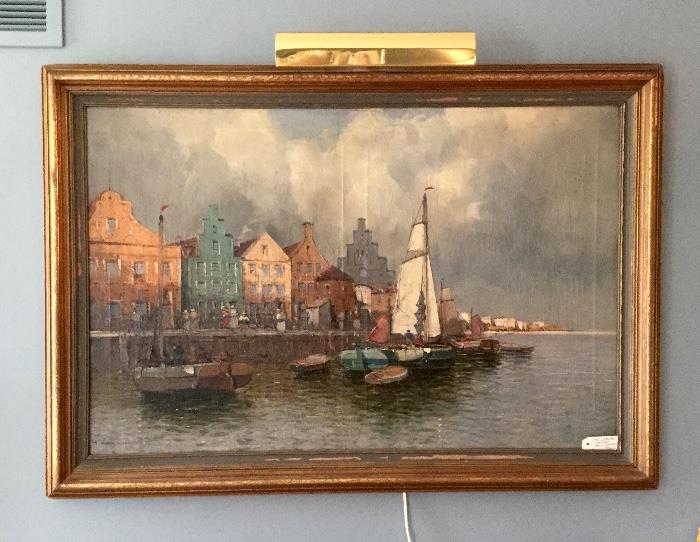 Large Hans Wagner oil painting.