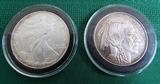 FDC005 A 2000 Walking Liberty 1 oz. & Liberty 1 oz. Silver Art Round

