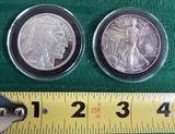 FDC006 A 1987 Walking Liberty 1 oz. & SMI 1 oz. Silver Round
