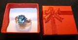 FDC025 Beautiful 14k Blue Topaz Ring
