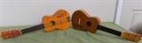 FDC032 Pair of Vintage Wood Hawaii Hula Girl Ukulele
