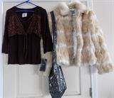 FDC034 Nine West Rabbit Fur Jacket, JTB Blouse, Sequin Hobo Bag
