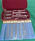 FDC064 Vintage Tacro Drafting Tool Set, Staedtler Mars Lumograph Leads
