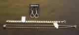 FDC154 Pretty 925 Silver Bracelet, Necklace & Pair of Earrings
