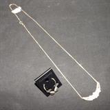 FDC159 Sterling Chain with Flower Pendant and Earrings
