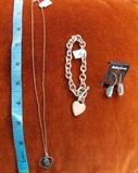 FDC169 Silver Heart Pendant, Charm, Necklace & Earrings
