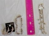 FDC186 Unusual Silver Alligator Link Bracelet & Earrings
