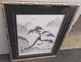 FDC111 Framed and Matted Japanese Watercolor Painting

